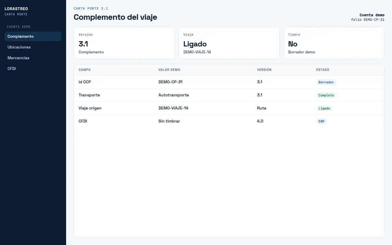 Complemento Carta Porte 3.1 de ejemplo